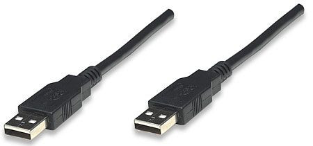 MANHATTAN Hi-Speed USB A Anschlusskabel, USB 2.0, Typ A Stecker - Typ A Stecker, 480 Mbps, 1,8 m, Schwarz, 306089