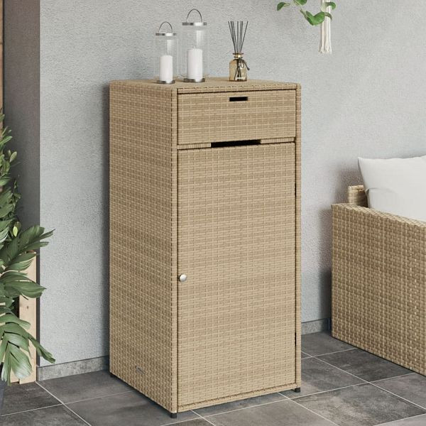 vidaXL Gartenschrank Beige 55x55x111 cm Poly Rattan, 365562
