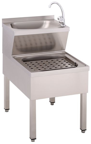 KBS Handwasch-Ausgussbecken 50x70x85 cm, mit Lochblech, kombiniert, freistehend mit 1 Handwasch- & Abfallbecken, 21010001