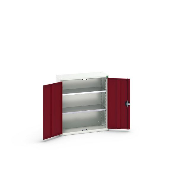 bott verso Flügeltürschrank, mit 2 Fachböden, BxTxH: 800 x 350 x 900 mm, Lichtgrau / Purpurrot, 16926111.24