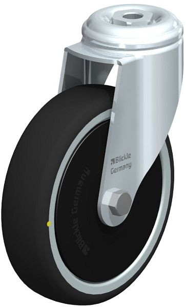 Blickle LKRA-PATH 126K-11-ELS-FK Apparate-Lenkrolle mit Rückenloch, Thermoplastisches Polyurethan, Grau, 848896