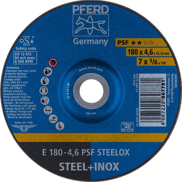 Pferd Schruppscheibe E 180-4,6 PSF STEELOX, VE: 10 Stück, 62017520