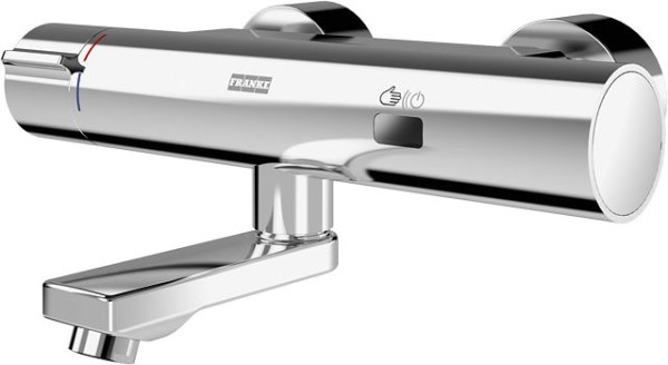 KWC Wandbatterie, F5, elektronische Zeitsteuerung, Thermostat, Schwenkauslauf, 275mm, 6 V Batterie, LABS-konform, 2030048734