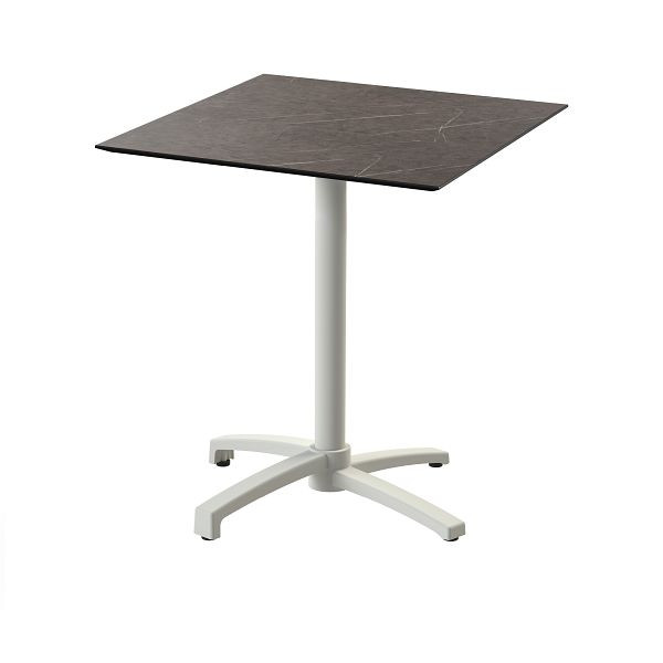Feros X Cross Terrassentisch Sand gestell + Midnight Marble HPL Tischplatte 70x70 cm, 110091677
