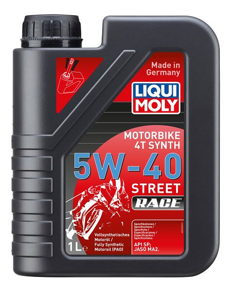 LIQUI MOLY Motoröl Motorbike 4T Synth 5W-40 Street Race, Kanister Kunststoff, VE: 1 Liter, 2592