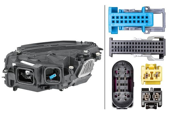 HELLA LED-Hauptscheinwerfer, für u.a. MERCEDES-BENZ GLC (X253), blau, ECE/CCC, für Rechtsverkehr, rechts, 1EX 354 877-101