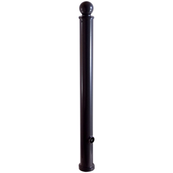 Stein HGS Absperr-Stilpfosten Ø 76 mm mit Kugelkopf, ortsfest /zum Aufdübeln, weiß mit roten Leuchtstreifen, ohne Ösen, Höhe über Flur: ca. 950 mm, 474pbsonder-rw