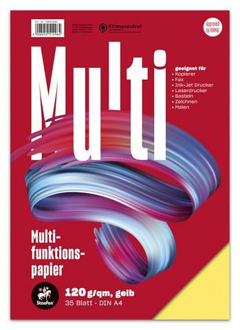 Staufen Multifunktionspapier 7X PLUS - A4, 120 g/qm, gelb, 35 Blatt, 734051296
