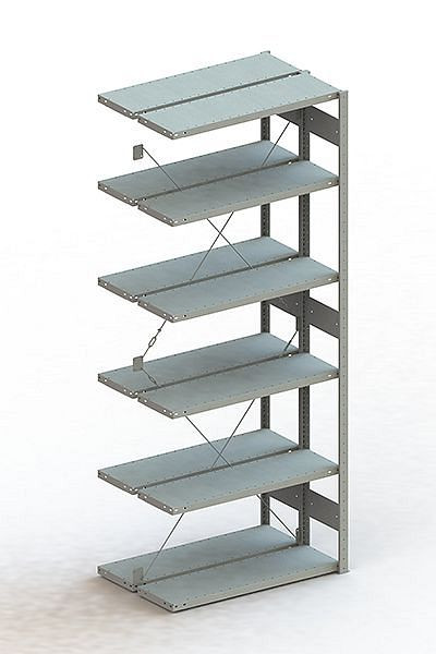 Meta S3 Steckregal CLIP 230 DAR 2500x1000x300 mm, verzinkt, Bodenanzahl: 2 x 6, 200180839