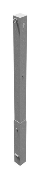 Schake Absperrpfosten Typ 470Z -herausnehmbar-, 70x70mm, mit Profilzylinder, feuerverzinkt, mit 2 Ösen, 470Z+2