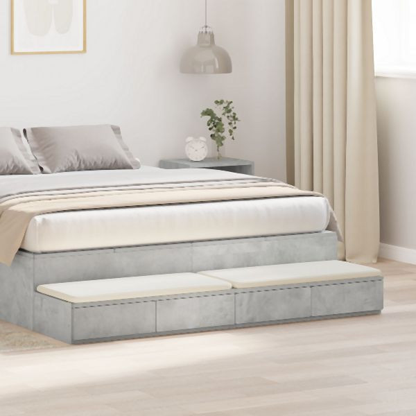 vidaXL Nachttisch in Beton Grau - 135 x 36.5 x 16.5 cm aus Spanplatte, 866990