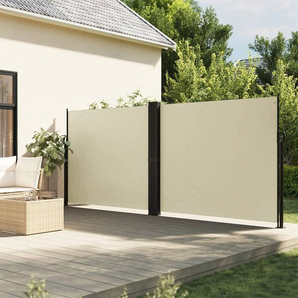 vidaXL Seitenmarkise Ausziehbar Creme 160x1000 cm, 4004730