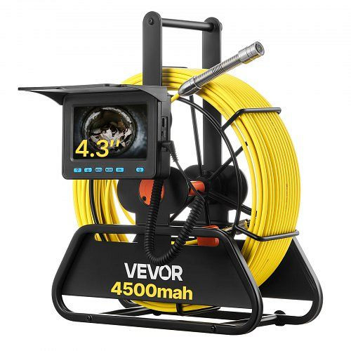 VEVOR Rohrkamera, 30 m, 720x480, IP68, 6 LEDs, 4500-mAh-Akku, 16-GB-Speicherkarte für Abwasserleitungen & -rohre, JLKGDKSY43YCJTQOA001V9