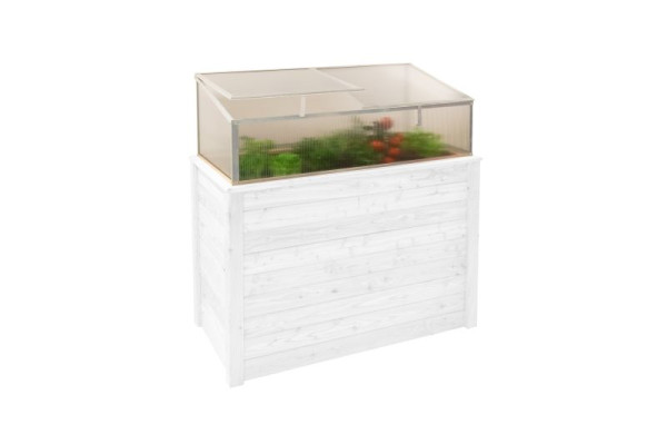 Westmann Frühbeetaufsatz Genus 100, passend für Hochbeet Klassik 100 Silber 62x95x29cm, WMG3002-4