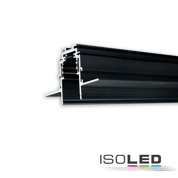 ISOLED Track48 Trockenbauschiene, schwarz, 200cm, 4-polig, mit Endkappen und Schutzcover, 116052