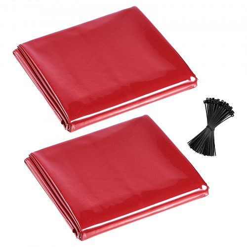 VEVOR 2er-Pack Schweißvorhang, 1740x2340mm, flammhemmend, Vinyl, 6-stufiger UV-Schutz, Werkstatt/Industrie, Rot (Ohne Rahmen), DMPF2JZ68FTWX6VDE001V0