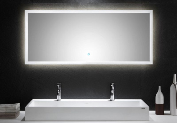Posseik LED Spiegel 140x60 cm mit Touch Bedienung, 140 x 60 x 3,2 cm, DLED-SPIEGEL-140-60