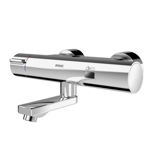 KWC Wandbatterie, F5, elektronisch, Thermostat, Schwenkauslauf, 155 mm, für Netzteil, 2030036210