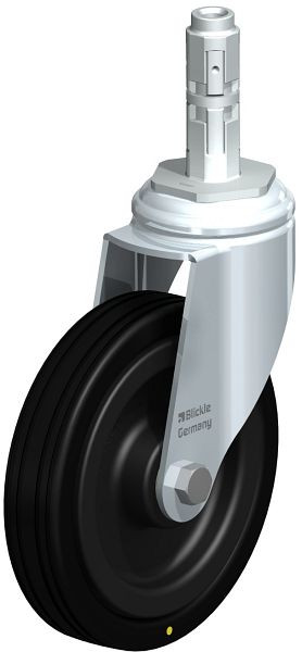 Blickle LKRA-VPA 125K-11-EL-E12 Apparate-Lenkrolle mit Expander, Vollgummi, Schwarz, 741438