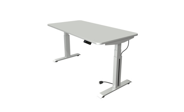 Kerkmann Sitz-/Stehtisch B 1600 x T 800 mm, elektrisch höhenverstellbar von 640-1290 mm, lichtgrau, (Montage), 10010611-1