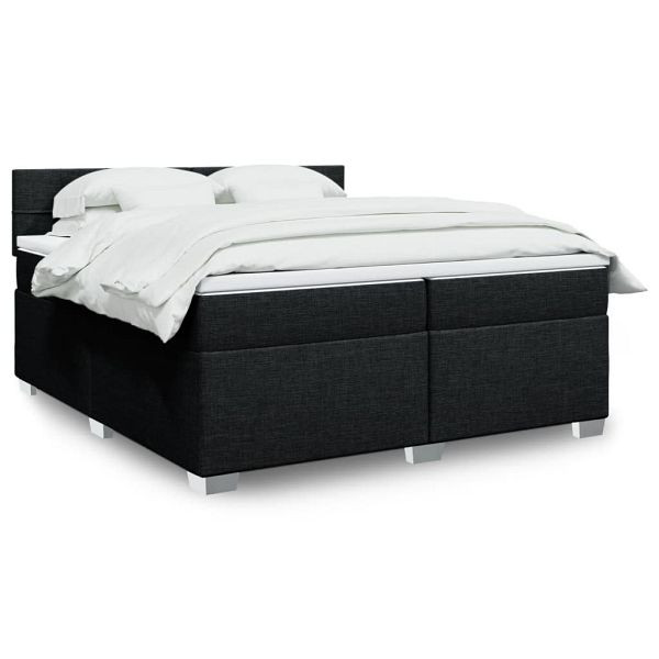 vidaXL Boxspringbett mit Matratze Schwarz 200x200 cm Stoff, 3285997