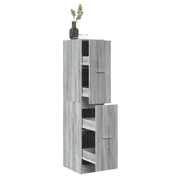 vidaXL Apothekerschrank Grau Sonoma 30x41x144,5 cm Holzwerkstoff, 855174