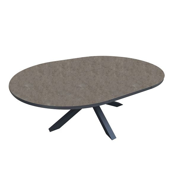 BEST Fellow Ausziehbarer Dining Tisch 145/200x145x75 cm, Anthrazit, 534633