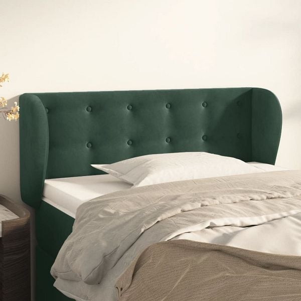 vidaXL Kopfteil mit Ohren Dunkelgrün 103x23x78/88 cm Samt, 3117623
