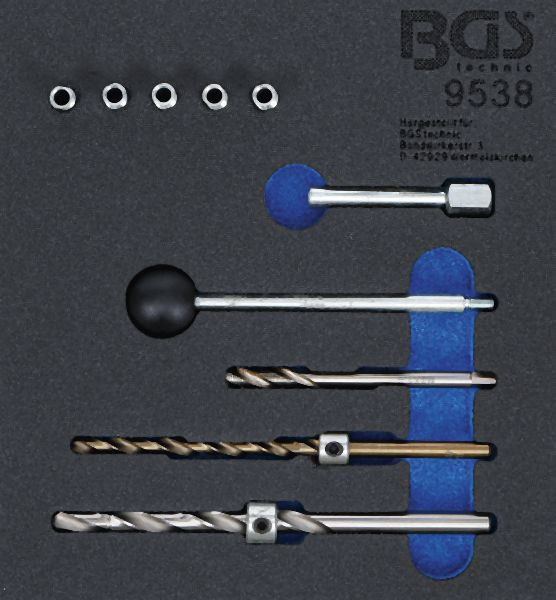 BGS Werkstattwageneinlage 1/6: Gewinde-Reparatursatz, für Injektor-Befestigungsschrauben, 10-teilig, 9538