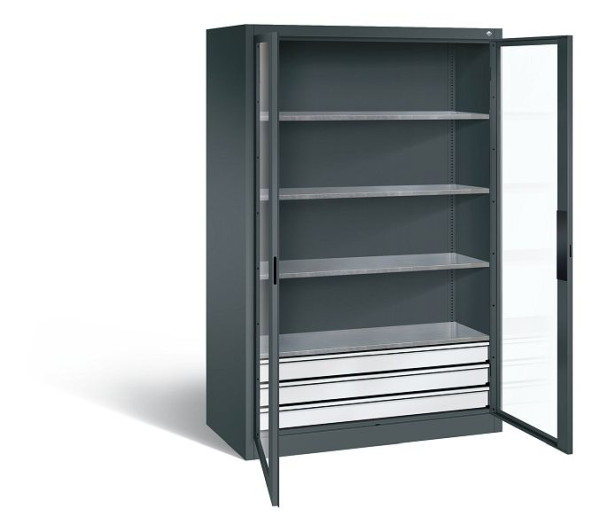 C+P Werkzeugschrank Acurado, H1950xB1200xT600mm, Farbe: Anthrazitgrau, Muldengriff, 8932-5532 S10001