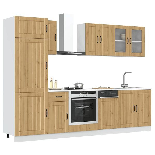 vidaXL 8-tlg. Küchenschrank-Set Kalmar Artisan-Eiche Holzwerkstoff, 3314810
