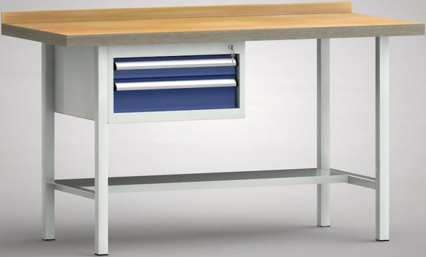 KLW Standard-Werkbank - 1500 x 700 x 900 mm L x T x H (ERGO-Version), links 75EA/125EA, WS102E-1500M40-E7020
