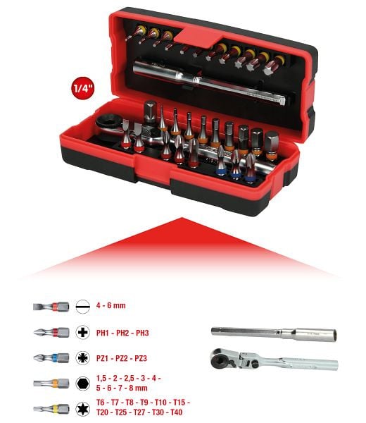 KS Tools 1/4" Bit-Satz, 31-teilig, 918.3015, 4042146783092