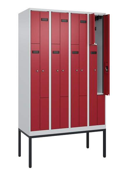 C+P Z-Spind Evolo PLUS, Gestell, 8 Fächer, 2120x1200x500mm, 7035/3003, Zylinderschloss, 0490337-408 S10031