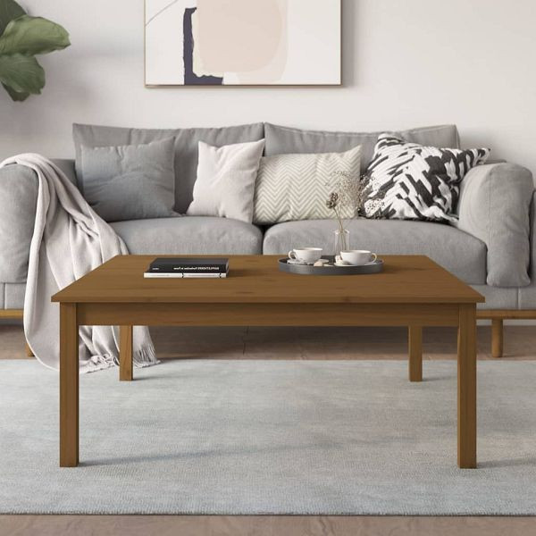 vidaXL Couchtisch Honigbraun 100x100x40 cm Massivholz Kiefer, 814292
