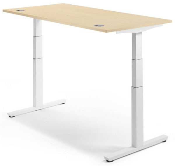 Deskin Sitz-/ Stehschreibtisch MULTI M pro, Ahorndekor, B 1200 x T 800 x H 650 - 1250 mm, 288569