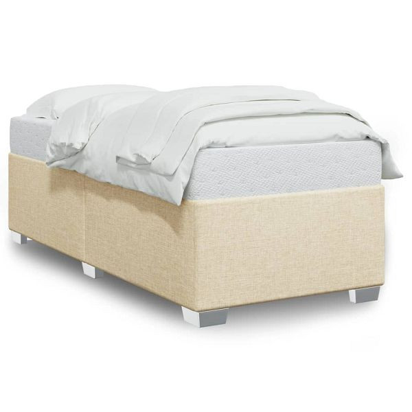 vidaXL Bettgestell Creme 90x190 cm Stoff, Material: Stoff (100% Polyester), Sperrholz, Holzwerkstoff, 3284441