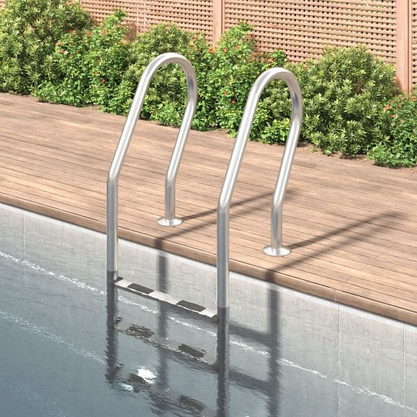 vidaXL Pool-Leiter 54x38x158 cm Edelstahl 304, 93461, 8720286880883