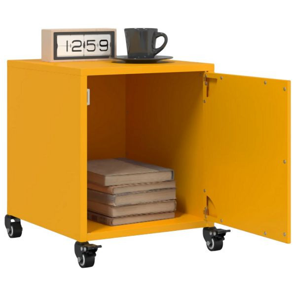 vidaXL Nachttische 2 Stk. Senfgelb 36x39x43,5 cm Stahl, 846621