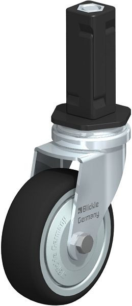 Blickle LRA-PATH 75K-FK-EV03 Apparate-Lenkrolle mit Expander, Thermoplastisches Polyurethan, Grau, 848670