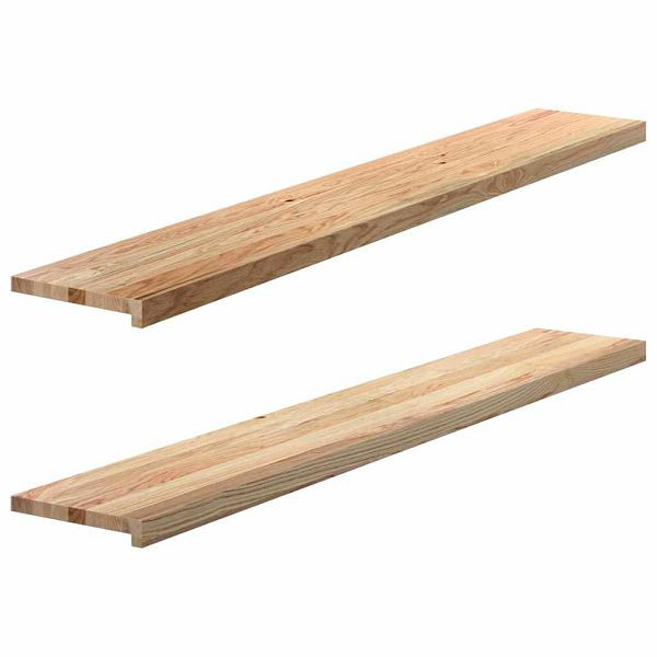 vidaXL Fensterbänke 2 Stück Unbehandelt 160x25x2 cm Massivholz Eiche, 4009108