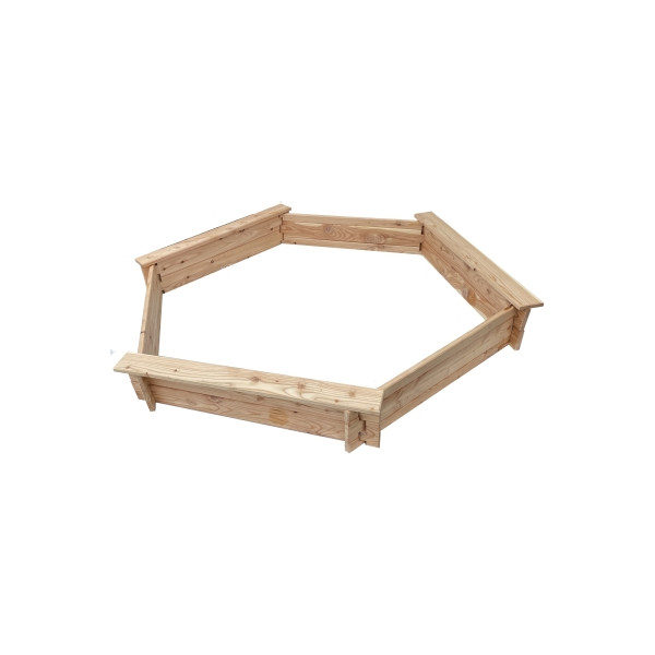 T&J TILDA Sandkasten 6-Eck, Ø 150 cm, unbehandelt, Brettware 20 mm, 22404