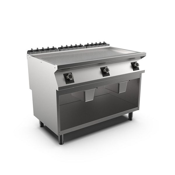 Mareno M1-700 elektrische Grillplatte mit glatter, Mattchromplatte, 120cm, 1200(B)x750(T)x900(H)mm, FT712ELCSG, 171.259