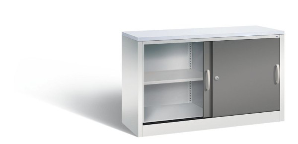 C+P Sideboard mit Schiebetüren Acurado, H720xB1200xT400mm, Farbe: Lichtgrau / Vulkangrau, Bügelgriff, 2 OH, 5723-00 S10365