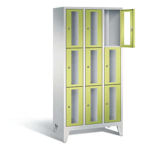 C+P Schließfachschrank Classic, H1850xB900xT500mm, Farbe: Lichtgrau / Viridingrün, 8010A303 S10007