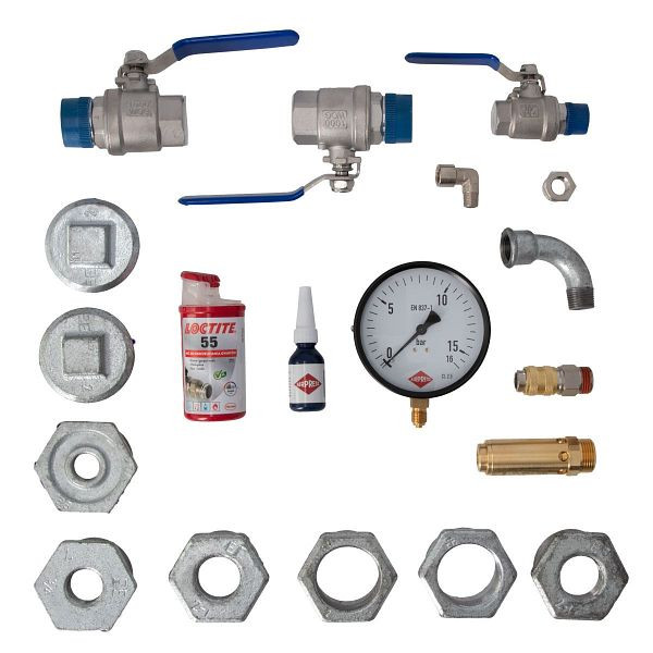 Airpress Armaturensatz für Druckluftbehälter 500-1500L 16 bar und Kompressor 1"-1 1/4"-1 1/2" 18.5-30 kW, PL52114-16