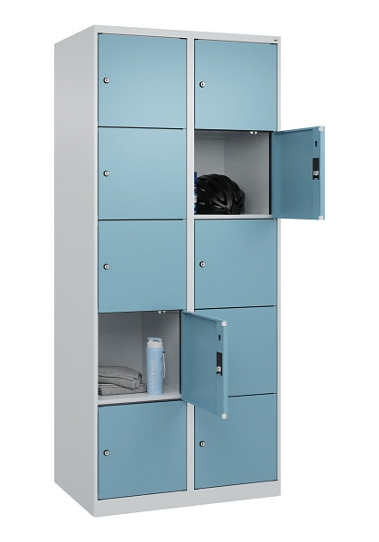 C+P Schließfachschrank Evolo PLUS, 10 Fächer, 1850x800x500mm, 7035/0010, 049000-225 S10009