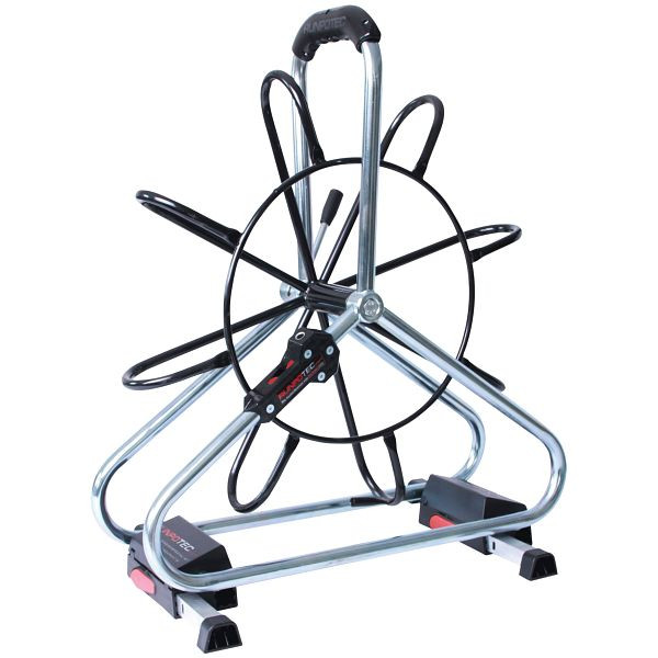 Runpotec PROFI Stahlhaspel, Durchmesser 530 mm verzinkt/pulverbeschichtet mit Doppelauslaufsystem, 20403