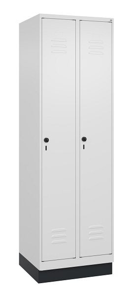 C+P Mehrzweckschrank Classic PLUS, Sockel, 2 Abteile, 1950x600x500mm, 9016/9016, Drehriegel, Türen rechts angeschlagen, 080020-20B S10014