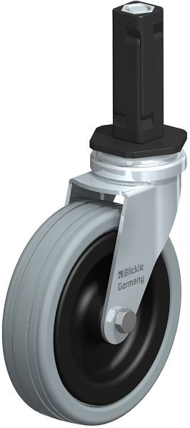 Blickle LRA-VPA 100G-EV02 Apparate-Lenkrolle mit Expander, Vollgummi, Grau, 856319